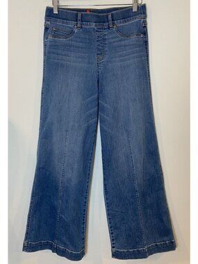 Spanx Wide Leg Front Seam Jeans Vintage Idigo Medium Petite